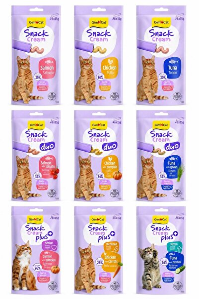 Gimcat Snack Cream Kedi Ödülü 9'lu Mix Paket