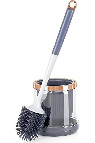 Yelajoy Silicone Toilet Brush and Holder Set, Deep Cleaning Toilet Bowl Scrub...