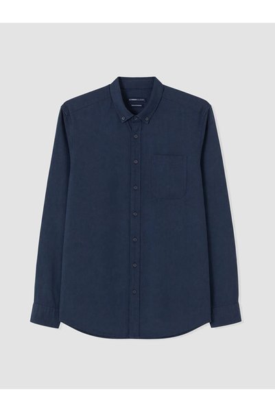 LC Waikiki Navy Blue Regular Fit Gabardine Men's Shirt