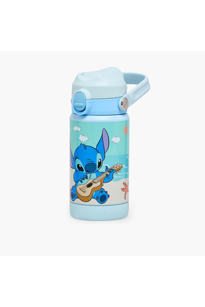 Disney Stitch Print Stainless Steel Water Bottle with Flip Spout and Handle