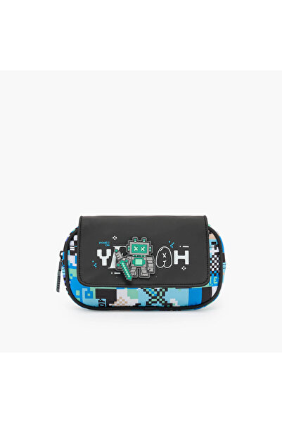 Juniors Gaming Print Pencil Pouch with Flap Closure