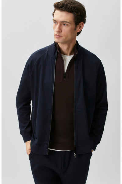 Network Lacivert Fermuarlı Sweatshirt