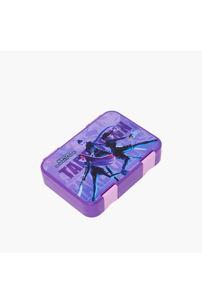 Netflix KPop Demon Hunters Print Bento Lunch Box for Girls with Clip Lock Lid...