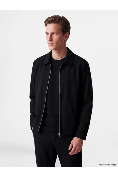 LC Waikiki Black Regular Fit Soft Touch Men's Jacket