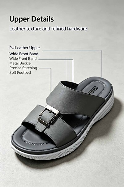 Glory One Mart Fashionable Textured Upper Sliders with Refined Hardware