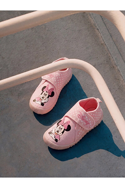 LC Waikiki Pembe Minnie Mouse Baskılı Kız Çocuk Panduf