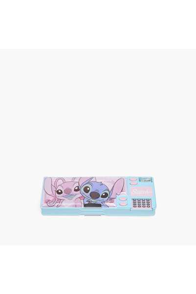Disney Stitch and Angel Print Pencil Case with Calculator