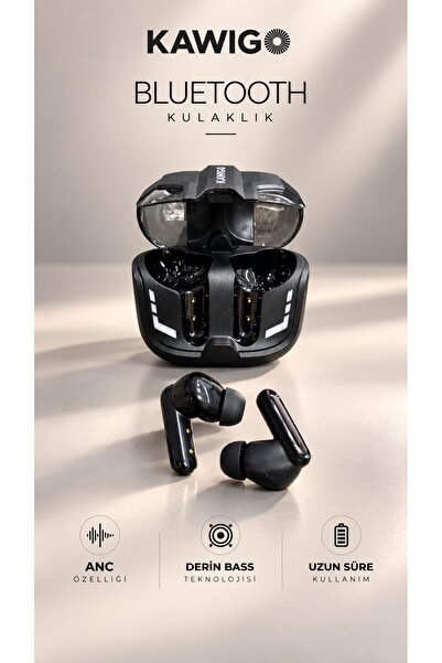 kawigo ANC ( Aktif Gürültü Engelleme ) Bluetooth Kulaklık 4 Mikrofonlu Bluetooth Kulaklık, Derin Bass, 35 Saat Kullanım, 40 Dakikada Hızlı Şarj