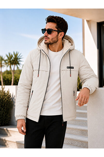 Boymen Erkek ceket kışlık mont kapüşonlu içi kürklü ceket günlük mont casual.
