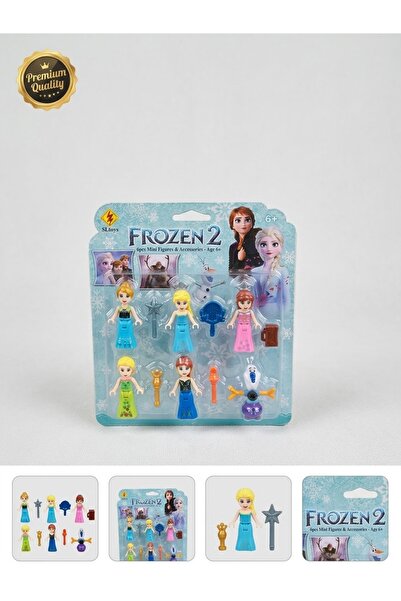 Cango Bebek Figür Oyuncak Seti 6 Parça Aksesuarlı Oyun Seti Frozen Elsa