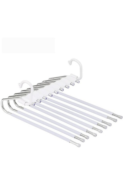 Generic Brand Umeraș pantaloni pentru 9 perechi, 9 niveluri, antiderapant, in...