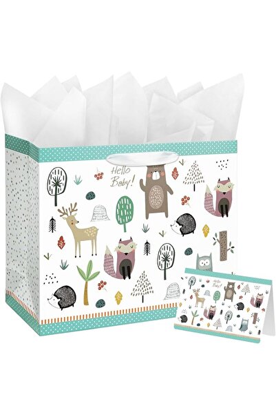 KASTWAVE Large Baby Gift Bag Set | Baby Shower Decorations | Gender Neutral W...