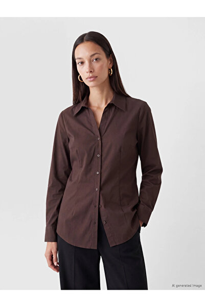 LC Waikiki Kahverengi Regular Fit Kadın Gömlek
