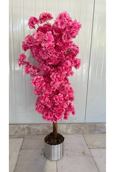 ERHAN FLOWERS Yapay Pembe Sakura Çiçeği Ağacı Dekoratif Metal Saksılı ( 110 cm )