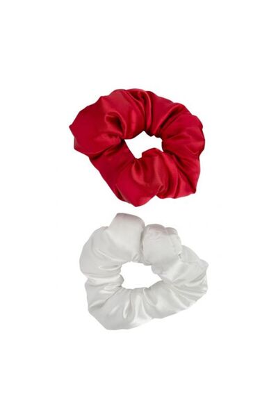 Brushworks Elastic de păr mare, alb și roșu, 2 bucăți.