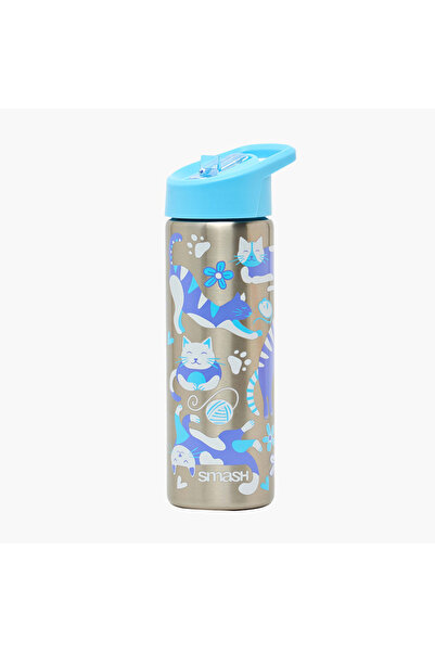 Smash Camping Print Stainless Steel Water Bottle with Flip Spout and Handle -...