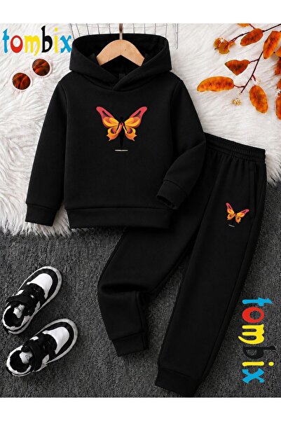 tombix Σετ παιδικής φόρμας με στάμπα Little Fairy, χοντρό χειμερινό μπλουζάκι...