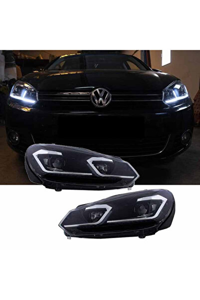 CΑRΝΕR Σετ Εμπρόσθιων Προβολέων για VW Golf VI (6) 08-12 DRL & Φλας LED Δυναμ...