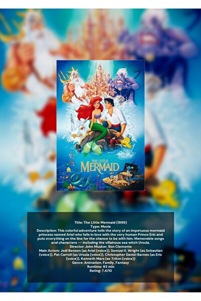 OEM The Little Mermaid Infographic Poster, Magical Story Design, 250g Cardboa...