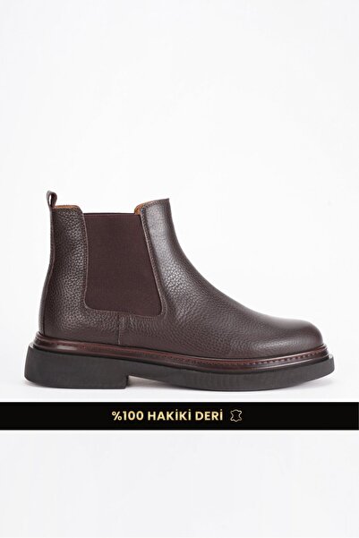 Fame Step Genuine Leather Men's Chelsea Boots Elastic Thick Sole Casual Winte...