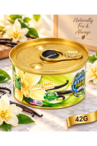 Organic Vanilla Car Air Freshener 42g, Long-Lasting Fragrance, Compact Freshe...