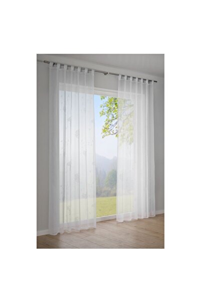 OEM Perdea cu banda si bride, Resitex, voal, alb, 140 x 245 cm