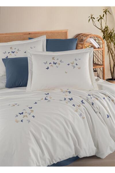 MARİBOR Special Production Double 100% Cotton Poplin Embroidered Duvet Cover ...