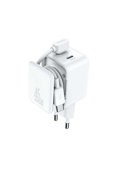 Joyroom Network Charger JR-TCL 05, GaN 45 W, 2 xUSB-C + USB-C Cable, 1 m, Cab...