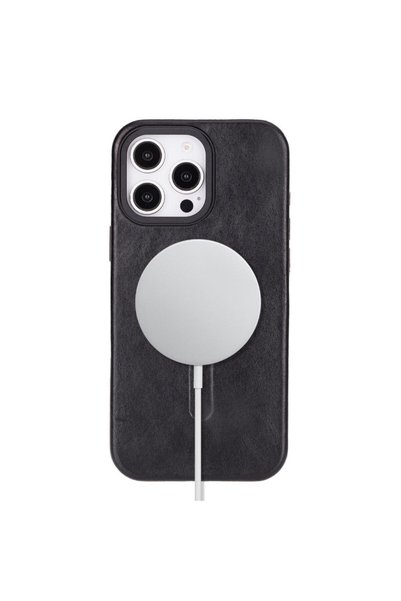 BloominBag Bloomcase Aeris Obsidian Black iPhone 16 Pro Magsafe Genuine Leather Case