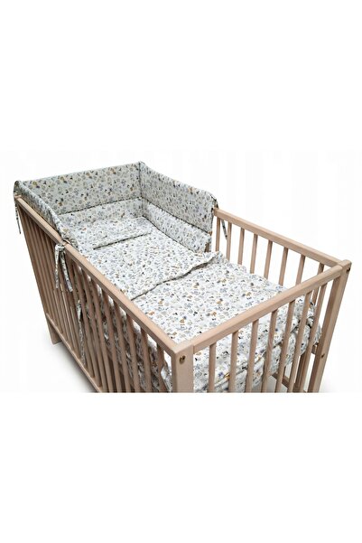 Primii Pasi Set lenjerie matlasata 5 piese, 120x60cm, bumbac Oeko Tex, cearceaf, plapuma, pernuta, 2 bumper PPSL5Pcuvinte,
