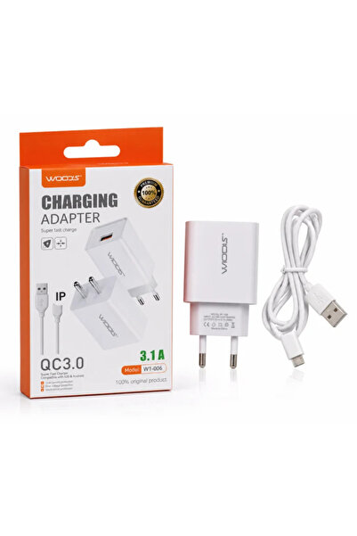 woods Комплект бързо зарядно устройство и USB Type-C кабел