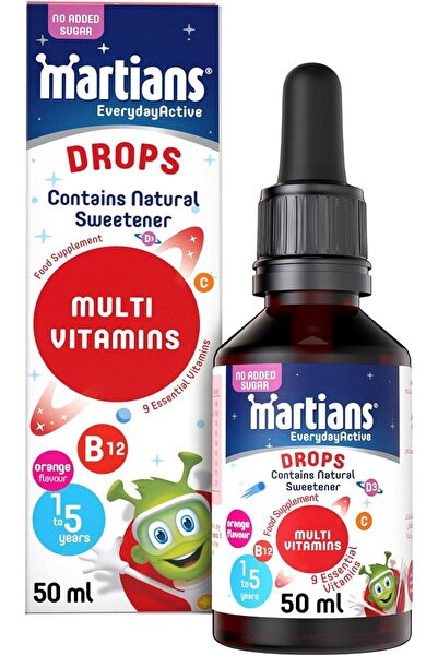 Martians قطرات الفيتامينات اليومية المتعددة 50 مل، تحتوي على 9 فيتامينات أساس...