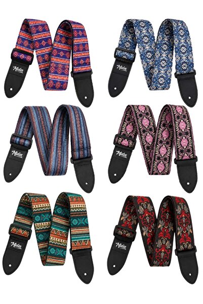 Midex Gsr-60X Special Design Patterned 60's Guitar Shoulder Strap Wholesale Package (90-145 cm Length)