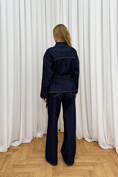 Melike Tatar Bağlamalı Denim Takım 86-0275