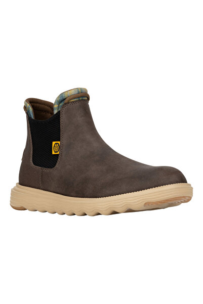 HEY DUDE Plain Round Toe Slip-On Men's Chelsea Boots