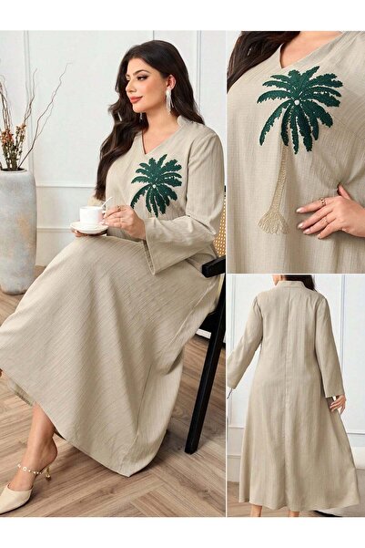 Sheya Maxi dress, beige - 1XL