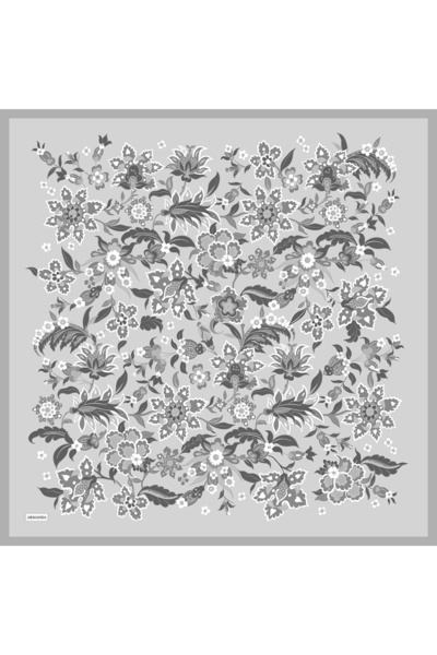 ARMANDA Anatolian Bloom Pattern the Tencel Edit Scarf - Silver