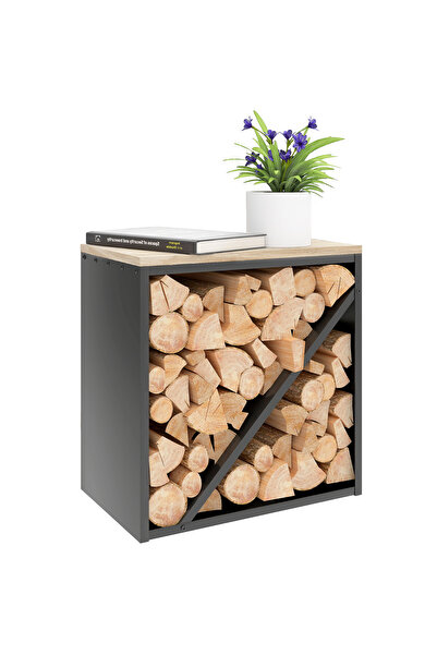 Generic Brand Suport de lemne de foc de interior 2-în-1, 58 x 36 x 60 cm, Sup...
