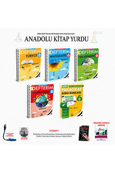 Arı Yayıncılık 2026-2027 6. Sınıf Atölyem Türkçe Matematik Fen Sosyal Bilgile...