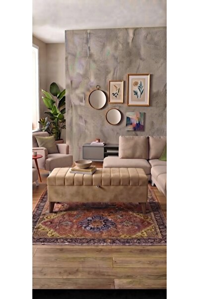 yuse aksu CİZGİ KAPİTONE SANDIKLI PUF 100X40X45