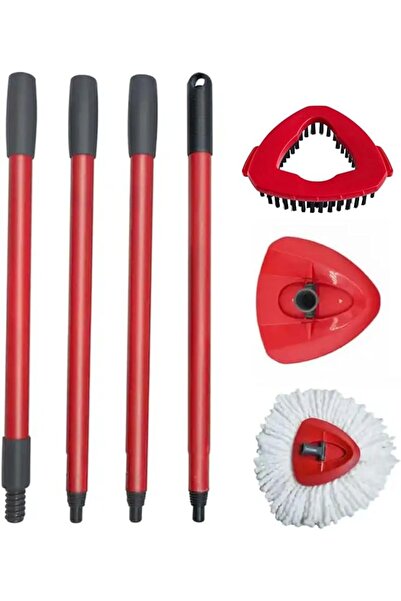 Zalcoon Spin Mop Heads Replacement, Handle, Base & Scrub Brush Compatible wit...