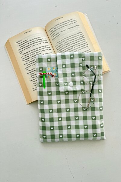 Generic Brand Fabric Book Cover with Pockets and Heart