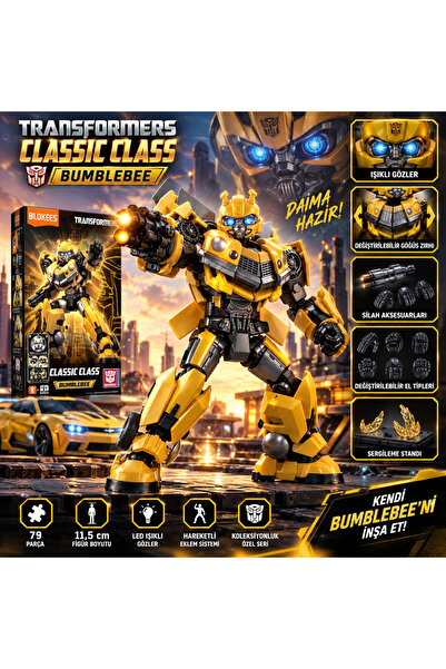 Cici Oyuncak Transformers Blokees Classic Class Bumblebee Işıklı Yapım Figürü...