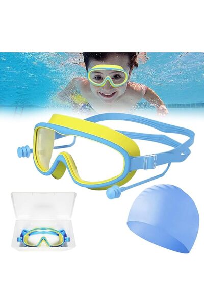 Xkimos 【Upgrade】Kids Swimming Goggles Set, Swim Goggles 180° Wide View,No Lea...