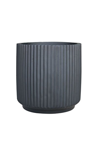 OEM Ghiveci ceramic, interior / exterior, rotund, negru, 32 x 33 cm, Matte Black