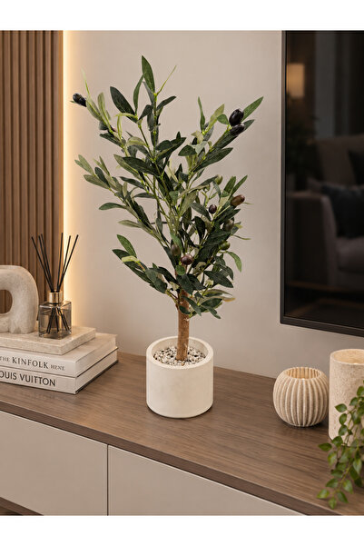 Genel Markalar Yapay Zeytin Ağacı – 80 cm | Beton Saksılı Dekoratif Tasarım