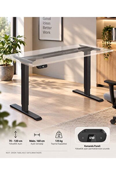 Vesamax Çift Motorlu Elektrikli Yükseklik Ayarlı Masa İskeleti 70-120 cm, 125...