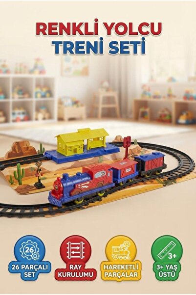 Tıfıl Toys 26 Parça Pilli Tren Seti Eğitici ve Eğlenceli Raylı İstasyonlu ve ...