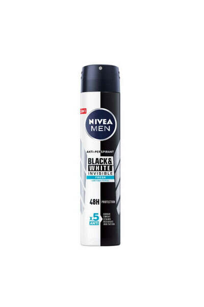 NIVEA مزيل عرق للرجال باللونين الأسود والأبيض - رذاذ مضاد للتعرق 200 مل