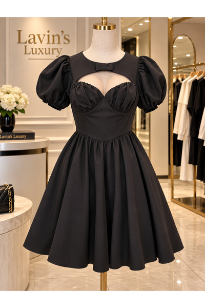Generic Brand 🖤   Black Puff Sleeve Mini Dress